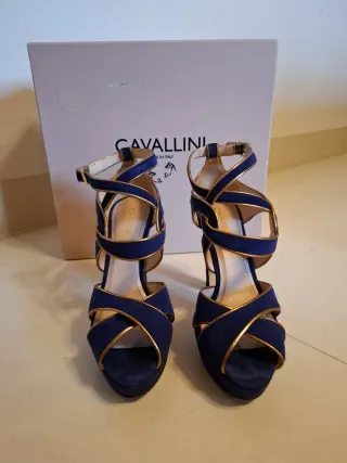 Sandali Cavallini Blu e Oro