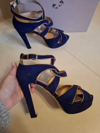 Sandali Cavallini Blu e Oro