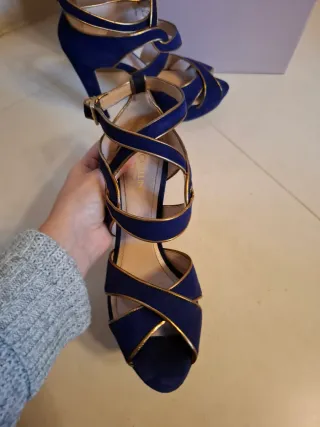 Sandali Cavallini Blu e Oro