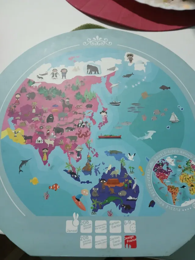 Puzzle Planeta Tierra Animales y Continentes