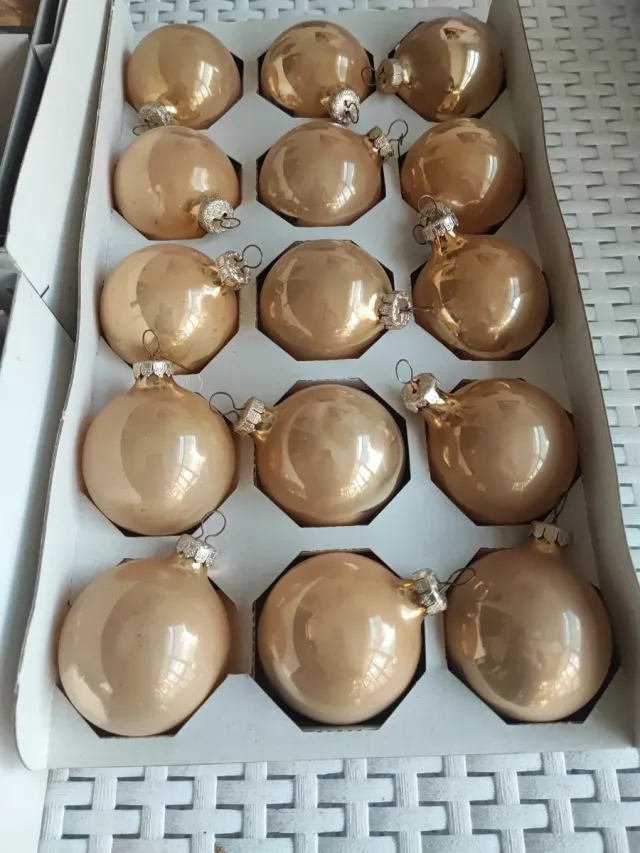 Bolas Navideñas Cristal Doradas y Plateadas