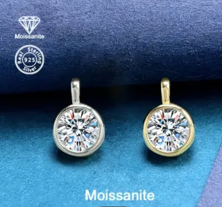 Colgantes Moissanita Plata y Oro