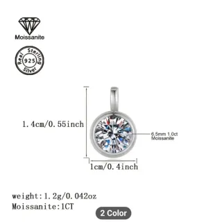 Colgantes Moissanita Plata y Oro