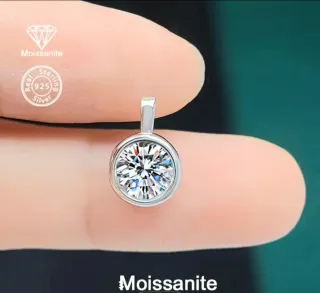 Colgantes Moissanita Plata y Oro