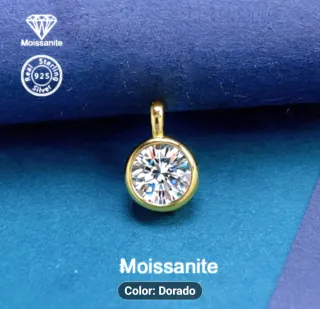 Colgantes Moissanita Plata y Oro