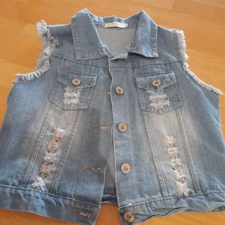 Chaleco vaquero mujer desgastado