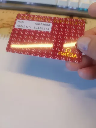 Tarjeta Certificado Omega Constellation