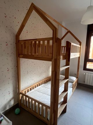 Litera Casita Montessori Madera. Mon Lit Cabane.