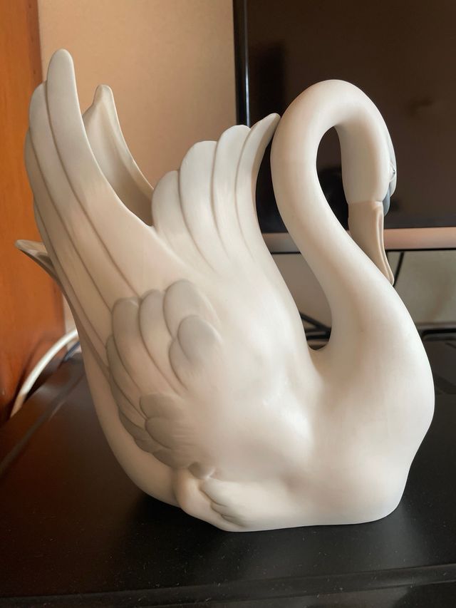 Figura Cisne Porcelana Decorativa