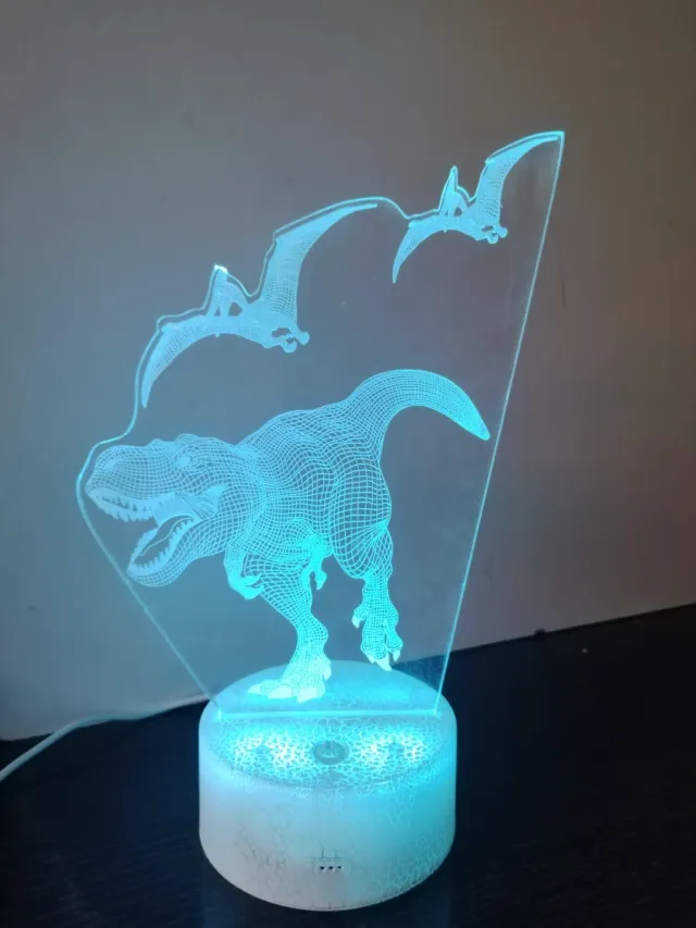 Lámpara 3D Dinosaurio y Pterodáctilos