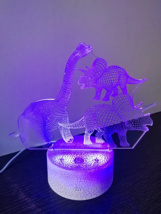 Lámpara 3D Dinosaurio y Pterodáctilos