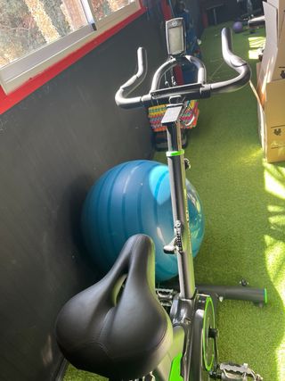Bicicleta de Spinning Verde y Negra