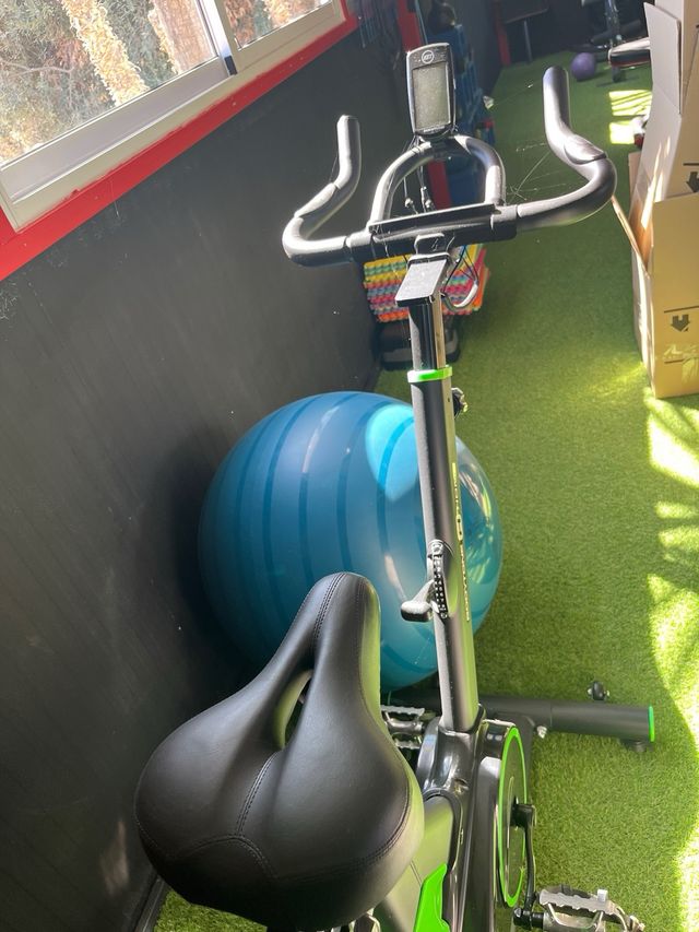 Bicicleta de Spinning Verde y Negra