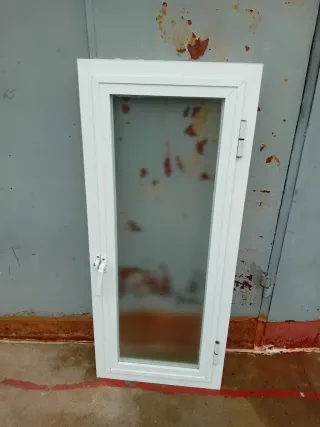 Puerta acristalada blanca y ventanas varias ,