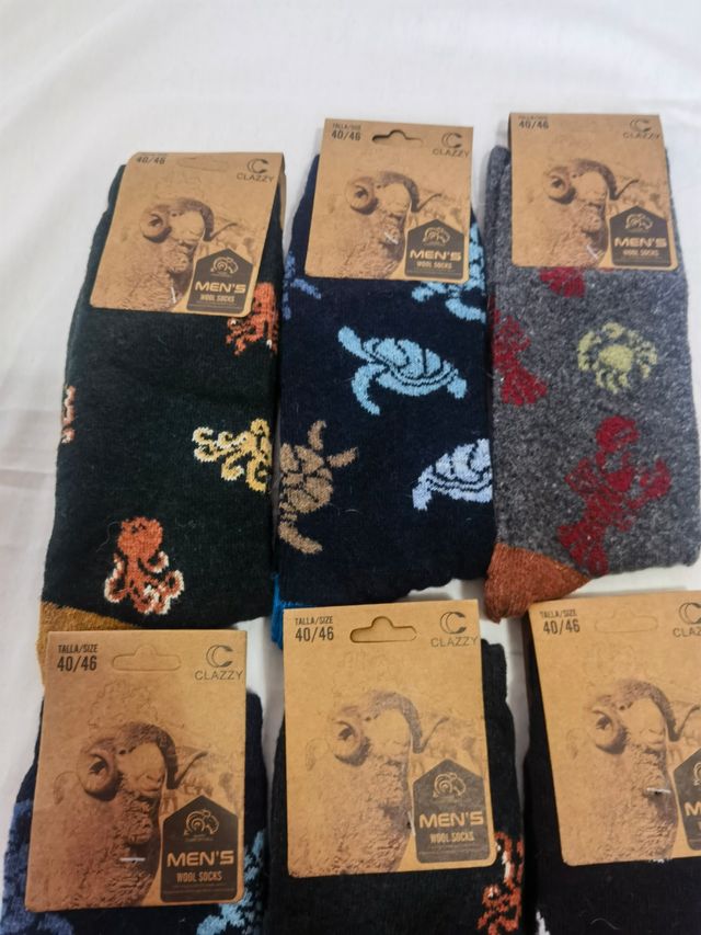 6 Pares Calcetines Lana Hombre Talla 40-46 Clazzy