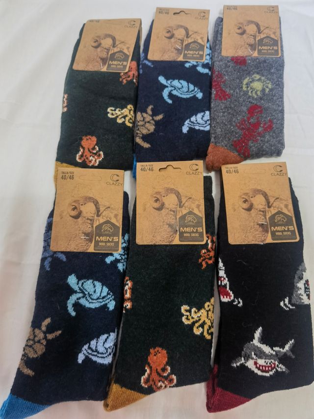 6 Pares Calcetines Lana Hombre Talla 40-46 Clazzy