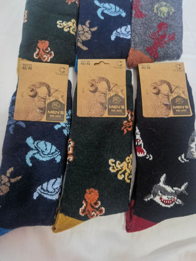 6 Pares Calcetines Lana Hombre Talla 40-46 Clazzy