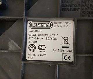 Cafetera DeLonghi ECAM 24.467.S para piezas