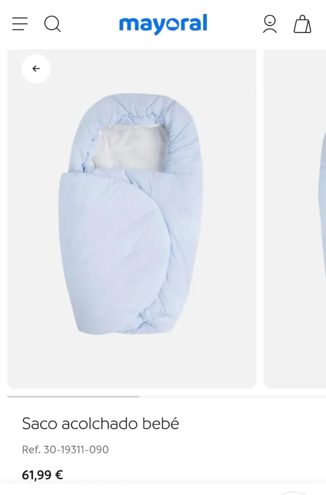 Saco Mayoral cuco carro bebé invierno