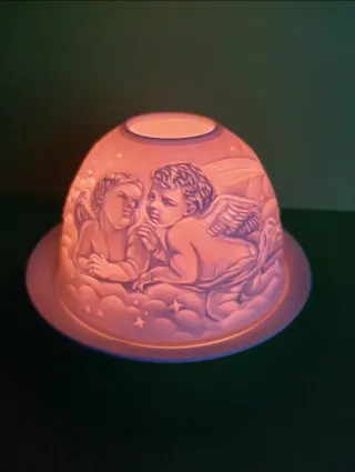 Portacandele Vintage Angeli Ceramica