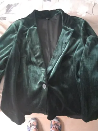 Traje chaqueta verde mujer