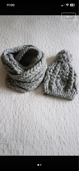 Conjunto gorro y bufanda de punto