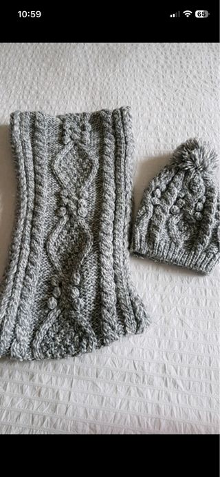 Conjunto gorro y bufanda de punto