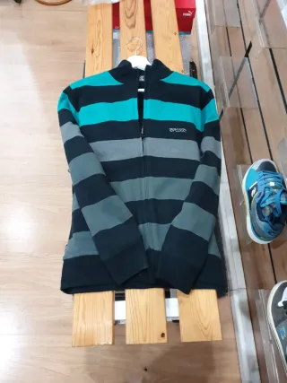 Sudadera Rip Curl rayas gris y turquesa