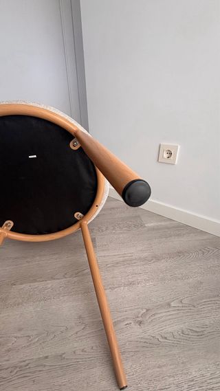 Sillas de comedor tela beige, 3 unidades