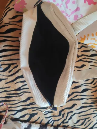 Borsa neonato bianca con inserti gialli