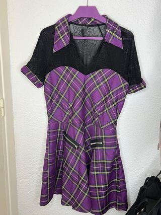 Vestido Morado y Negro Talla M