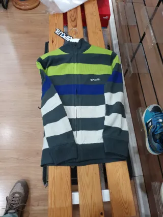 Sudadera Rip Curl rayas gris y verde