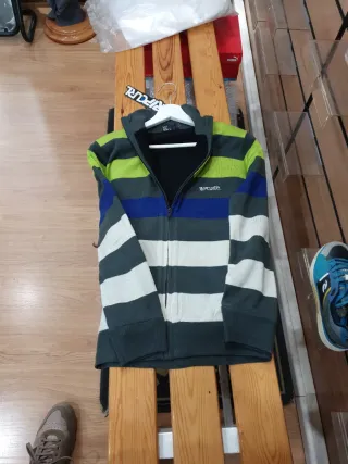 Sudadera Rip Curl rayas gris y verde