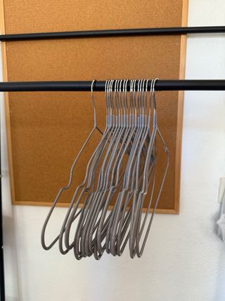 20 Perchas Cromadas Grises