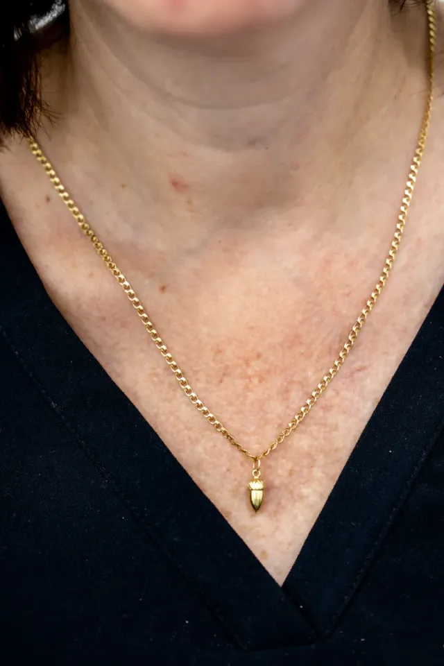 Ciondolo Ghianda Oro Giallo 18k