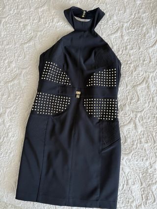 Vestido Elisabetta Franchi Negro Tachuelas