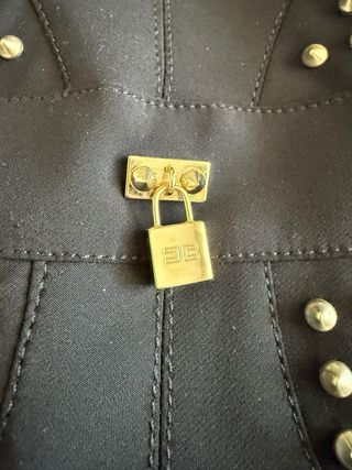 Vestido Elisabetta Franchi Negro Tachuelas