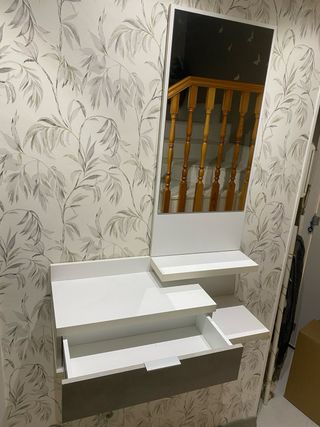 Mueble entrada madera con espejo