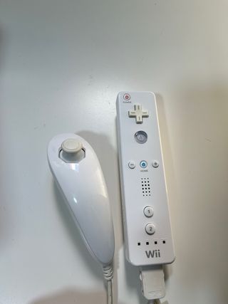 Nintendo Wii Blanca con cables sin mando.