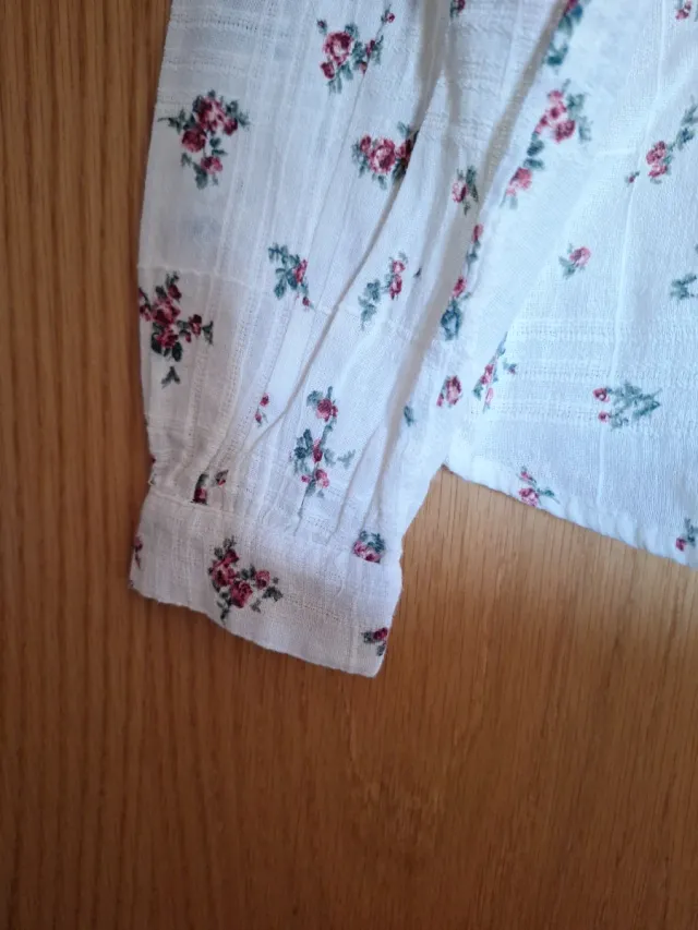 Camisa Springfield floral blanca talla 40