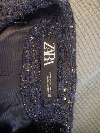 Chaleco Zara Mujer Negro Dorado Forro