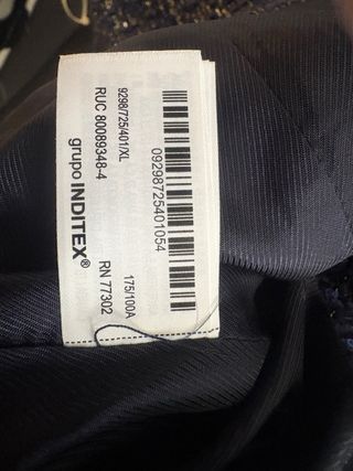 Chaleco Zara Mujer Negro Dorado Forro