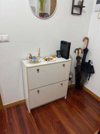 Zapatero blanco 2 cajones