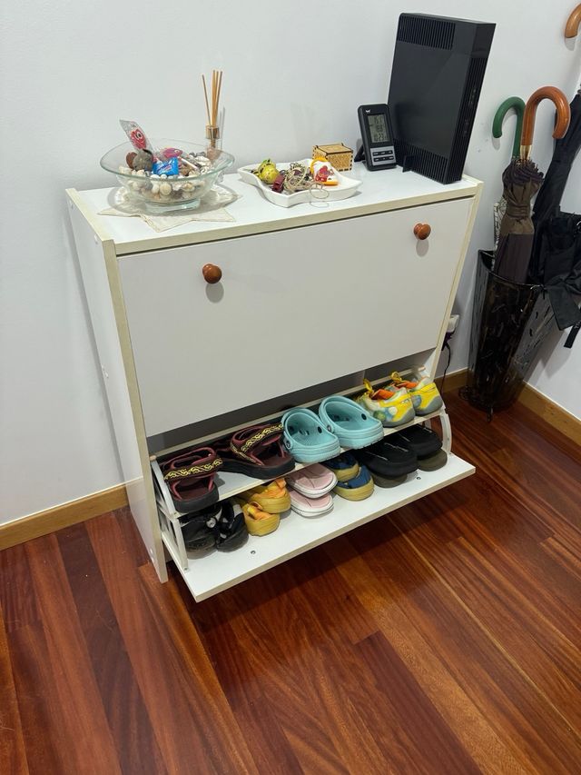 Zapatero blanco 2 cajones