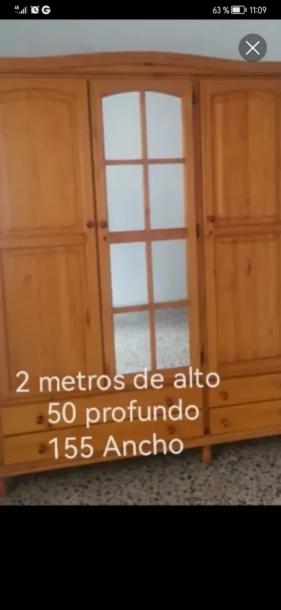 Oferta hasta diciembre Armario de pino con espejo