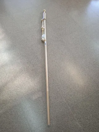 Barra cortina madera natural