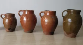 4 JARRAS ANTIGUAS CERÁMICA Siglo XIX ARAGÓN