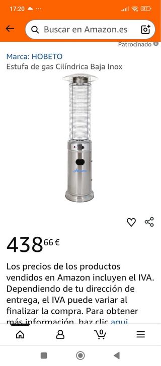 Estufa de gas exterior