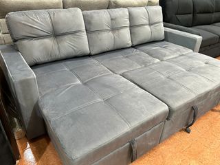 Sofá Cama Gris con Arcón