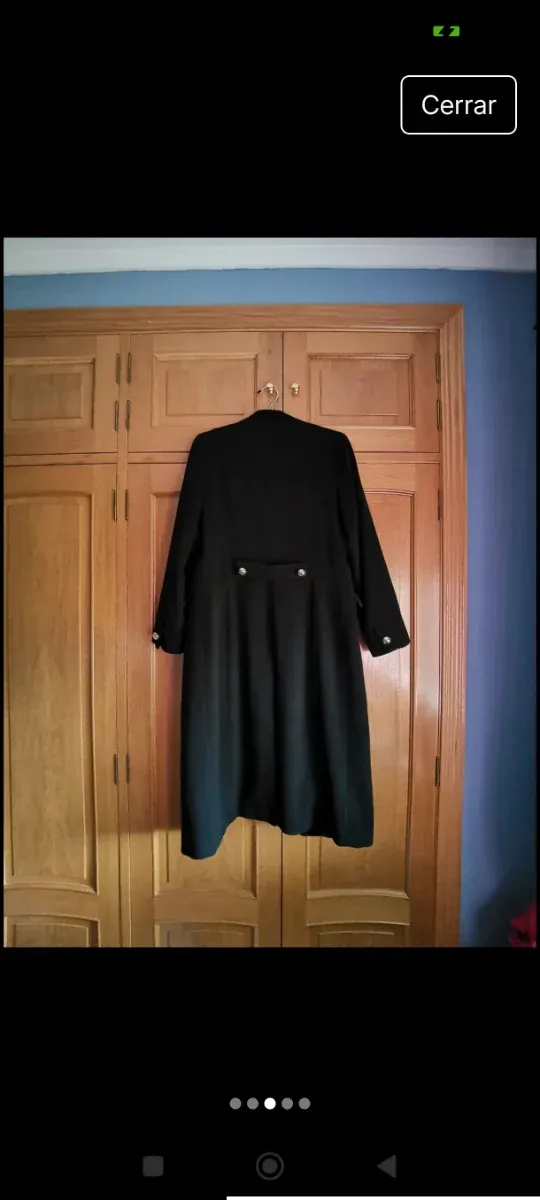 Abrigo largo lana negro mujer